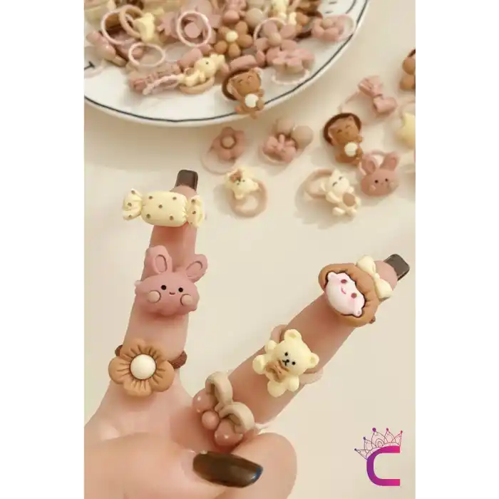 20li Özel Tasarım Hediyelik Soft Kız Bebek Lastik Toka Seti - Dayanıklı Çocuk Lastikli Saç Tokası