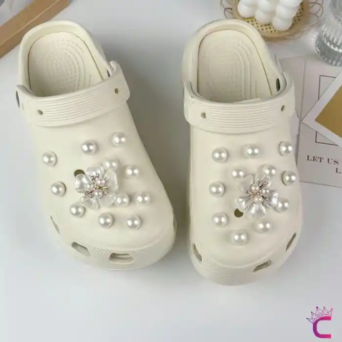 24lü Incili Taşlı Çiçekli Terlik Süsü Seti Jibbitz - Cross Terlik Süsleri Crocks Charm Aksesuar