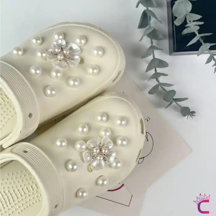 24lü Incili Taşlı Çiçekli Terlik Süsü Seti Jibbitz - Cross Terlik Süsleri Crocks Charm Aksesuar