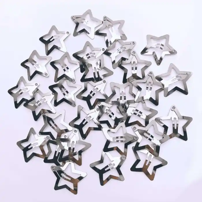 25li Yıldız Çıt Çıt Toka Y2k Star Style - Yıldızlı Çıtçıt Toka Nikel Kaplama