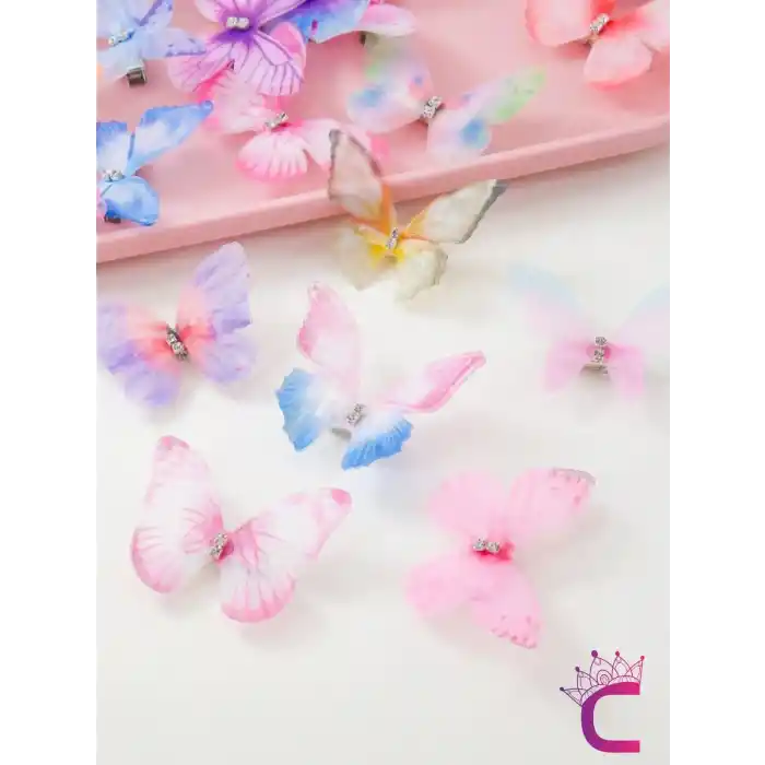 260 Parça Hediyelik Kutulu Kız Çocuk Toka Seti Doğum Günü Hediyesi Kelebekli Lastik Bebek Saç Tokası