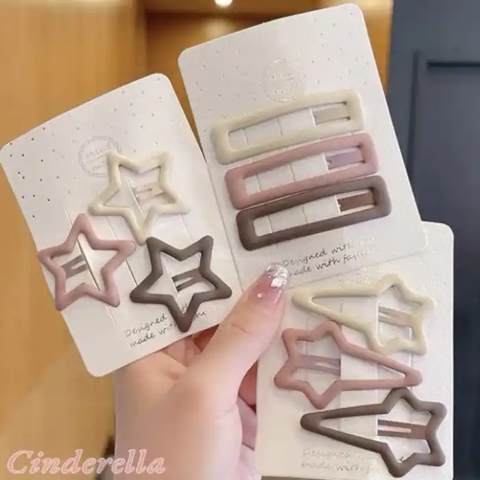 3lü Büyük Mat Soft Renkli Yıldız Çıt Çıt Toka Seti 4.2cm - Yıldızlı Çıtçıtlı Çocuk Saç Tokası