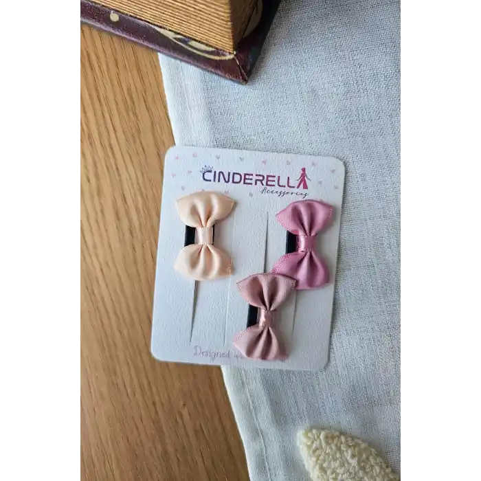 3lü Kurdeleli Fiyonklu Saçsız Bebek Tokası - Az Saçlı Kız Bebek Toka Seti Çıtçıtlı Yenidoğan Tokası