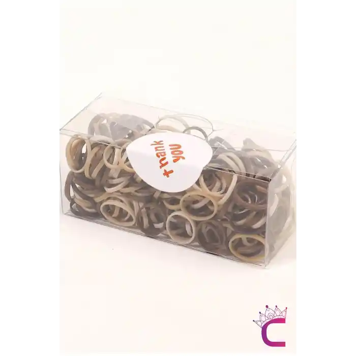 300lü Günlük Kullanım Kahve Tonlu Küçük Lastik Toka - Mini Dayanıklı Lastikli Saç Örgü Lastiği