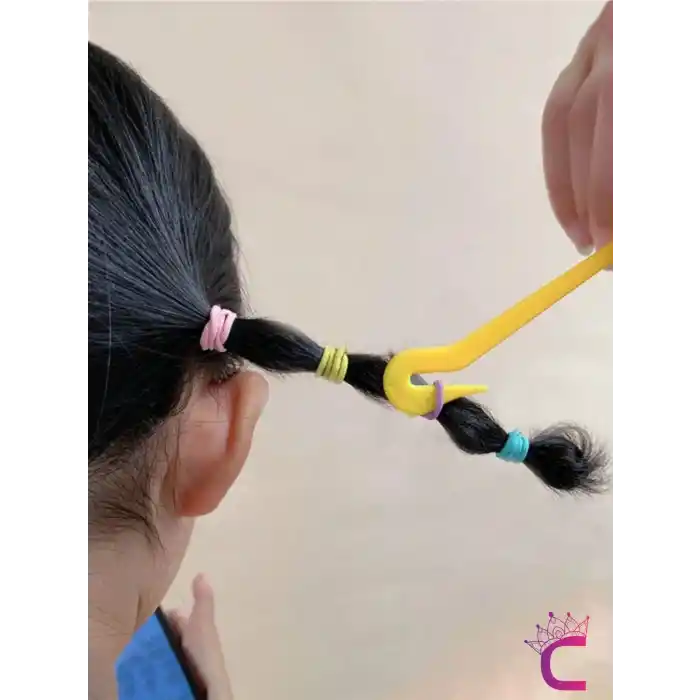 4lü Acıtmayan Lastik Toka Kesme Aparatı Kırmızı Siyah Sarı Mavi Renkli - Saç Örgü Lastiği Kesici