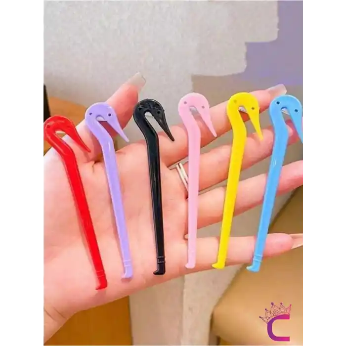 4lü Acıtmayan Lastik Toka Kesme Aparatı Kırmızı Siyah Sarı Mavi Renkli - Saç Örgü Lastiği Kesici