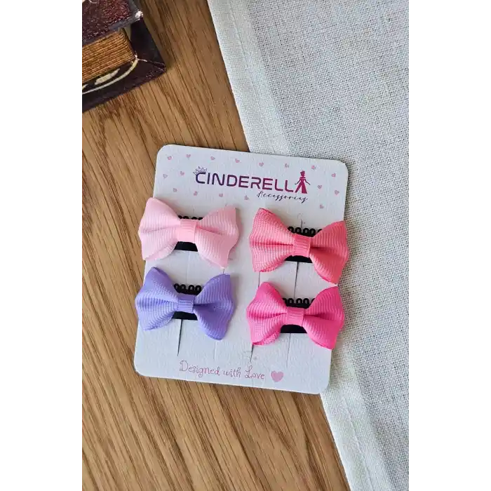 4lü Fiyonklu Yumuşak Saçsız Bebek Tokası - Az Saçlı Kız Bebek Toka Seti Çıtçıtlı Yenidoğan Tokası