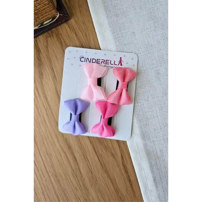 4lü Fiyonklu Yumuşak Saçsız Bebek Tokası - Az Saçlı Kız Bebek Toka Seti Çıtçıtlı Yenidoğan Tokası