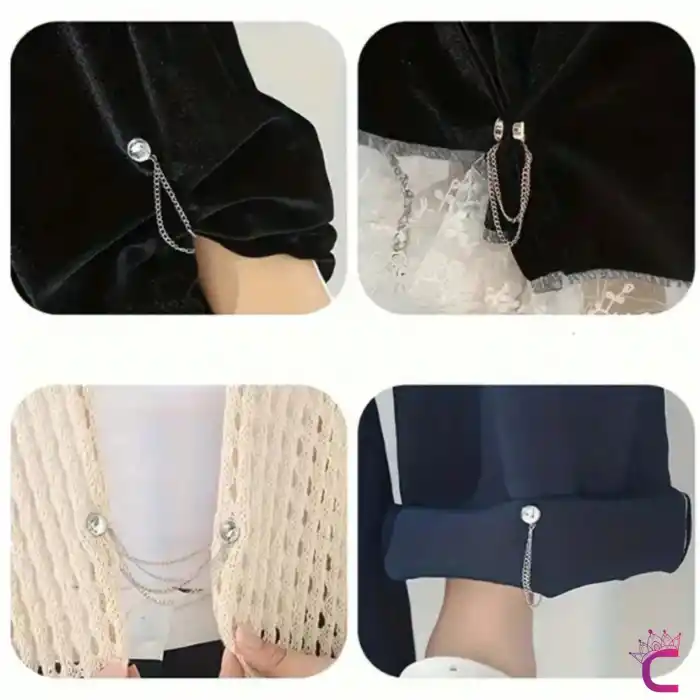 4lü Mıknatıslı Pantolon Paça Kısaltma Klipsi Gold - Etek Tişört Beli Uzunluk Daraltma Aparatı Broş