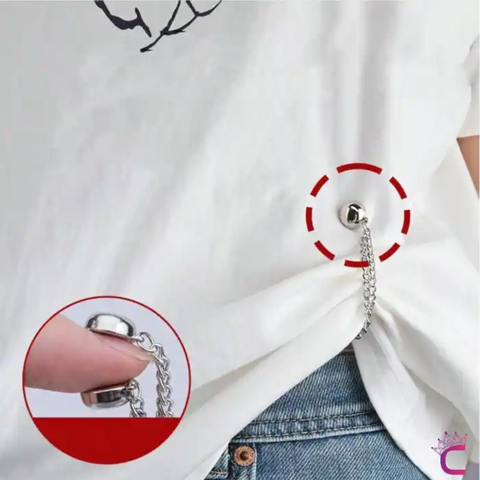 4lü Mıknatıslı Pantolon Paça Kısaltma Klipsi Gold - Etek Tişört Beli Uzunluk Daraltma Aparatı Broş
