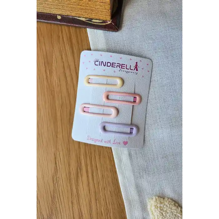4lü Parlak Soft Renkli Oval Model Çıtçıtlı Toka Seti 4cm - Kız Çocuk Bebek Çıt Çıt Yan Saç Tokası
