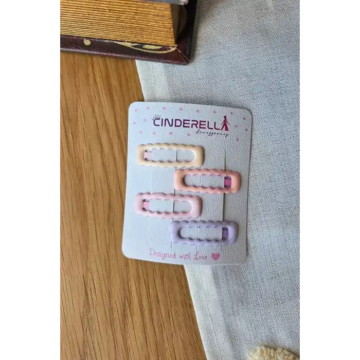 4lü Parlak Soft Renkli Tırtıklı Model Çıtçıtlı Toka Seti 4cm - Kız Çocuk Bebek Çıt Çıt Saç Tokası