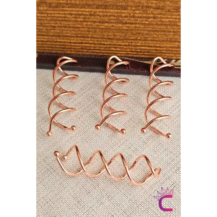 4lü Rose Gold Gizli Spin Topuz Tokası Metal - Kalın Gür Saç için Hızlı Kolay Topuz Yapma Aparatı