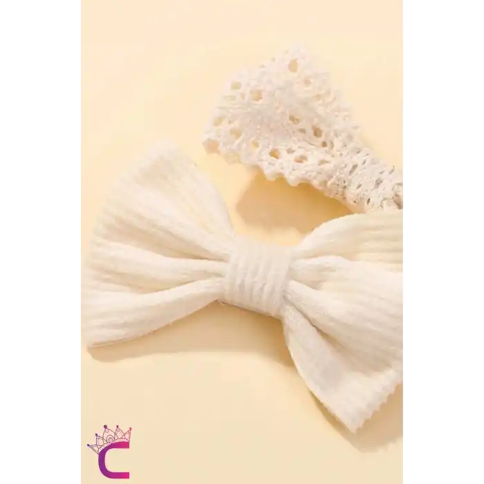 4lü Şık Kombin Soft Bej Renkli Kız Bebek Yumuşak Pens Toka Seti - Çocuk Kurdeleli Fiyonk Saç Tokası