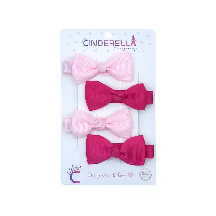 4lü Tamamen Astarlı Fiyonk Model Yumuşak Bebek Saç Tokası - Renkli Çocuk Pens Klips Toka Renk-4