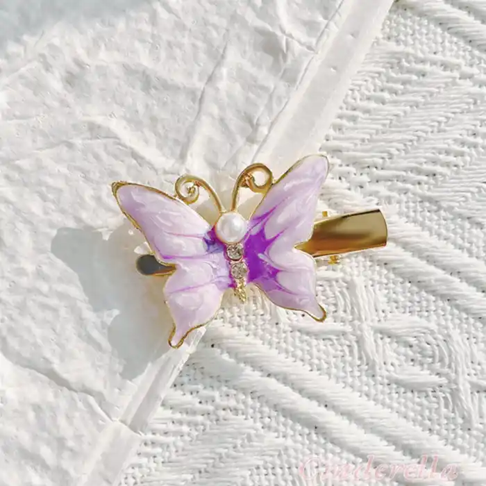 5li Kadın Yeni Sezon Lale Kelebek Çiçek Model Toka Seti - Lüks Yan Çıtçıt Klips Pens Toka Seti