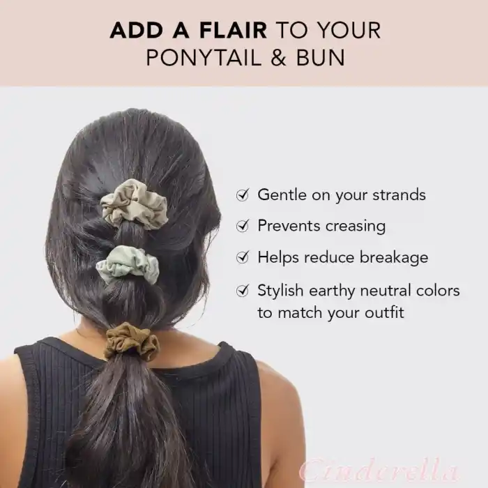 5li Paket Karışık Renkli Scrunchie Toka Seti - Günlük Kullanım Kız Simit Lastikli Toka