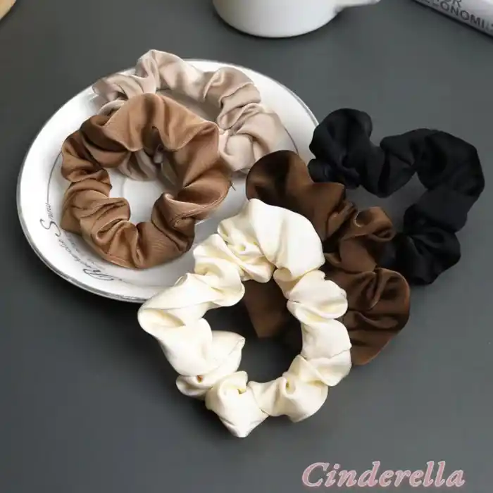 5li Paket Karışık Renkli Scrunchie Toka Seti - Günlük Kullanım Kız Simit Lastikli Toka