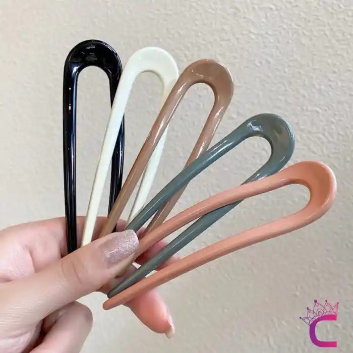 5li U Tasarım Kadın Saç Topuz Tokası 11.5 cm - Klasik Çubuk Toka Saç Çubuğu Aksesuar Toka Seti