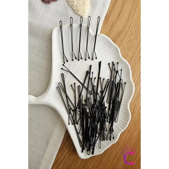 50li Dayanıklı Siyah Kalın Tel Toka 5.5 cm - Yumuşak Uçlu Acıtmaz Kadın Tel Saç Tokası