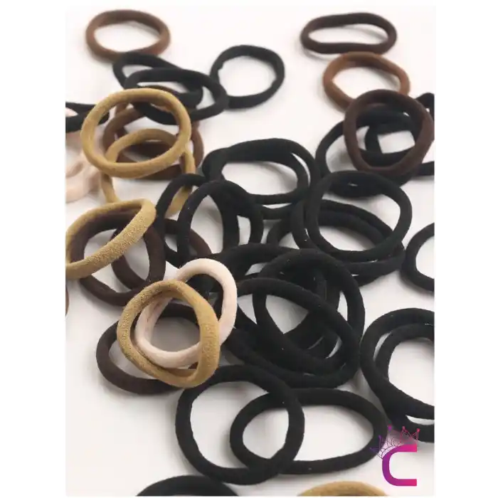 50li Günlük Kullanım Dayanıklı Kadın Lastik Toka Seti 4cm - Kahve Tonlu Yumuşak Lastikli Saç Tokası