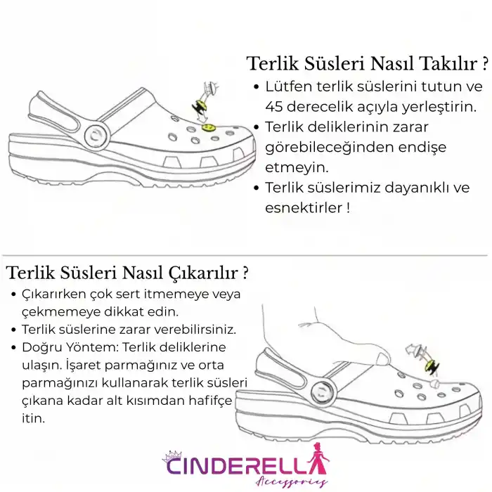 6lı Hello Kitty Çocuk Terlik Süsü Seti Jibbitz - Cross Charm Terlik Süsleri Crocks Aksesuar