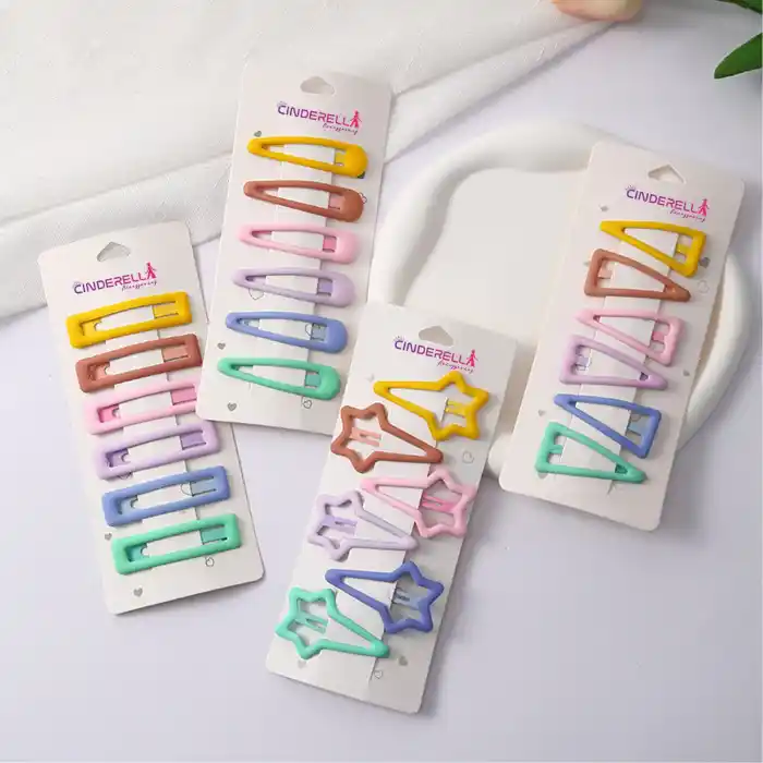 6lı Mat Soft Renkli Büyük Yıldız Çıtçıt Toka Seti 4cm - Kız Çocuk Yıldızlı Çıtçıtlı Saç Tokası