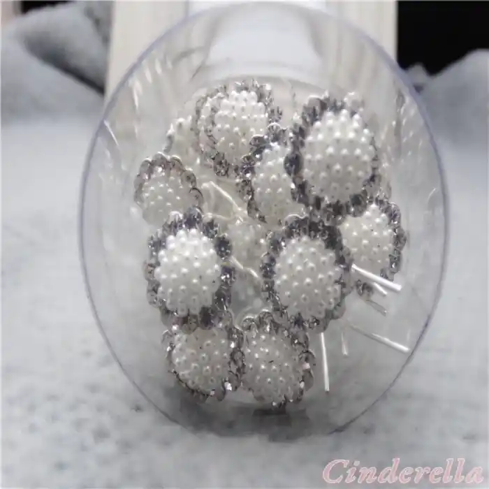 6lı Mini İncili Kristal Taş Detaylı Firkete Set - Düğün Gelin Söz Fotoğraf Çekimi Saç Topuz Tokası