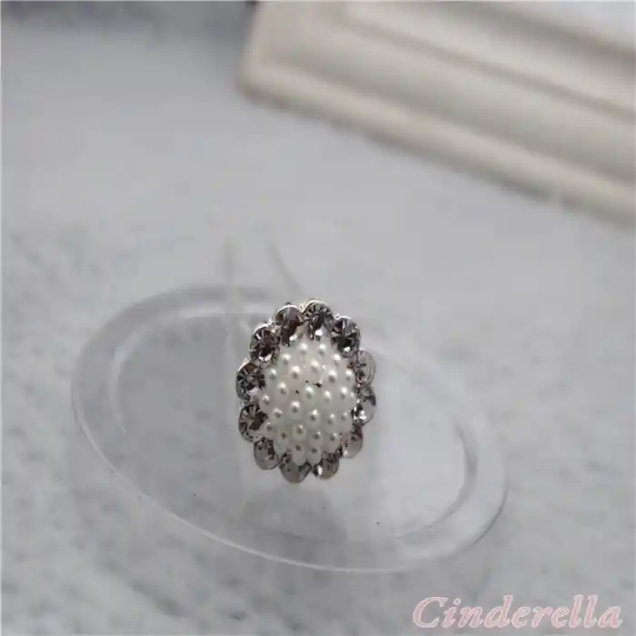 6lı Mini İncili Kristal Taş Detaylı Firkete Set - Düğün Gelin Söz Fotoğraf Çekimi Saç Topuz Tokası