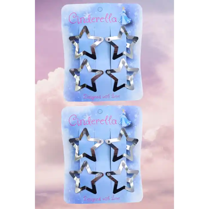 8li Yıldız Çıt Çıt Toka Gümüş - Yıldızlı Çıtçıt Toka Metal - Y2k Star Yıldız Çıtçıtlı Toka