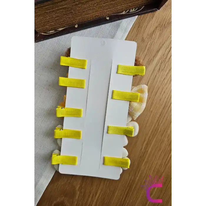 9lu Kahverengi Tavşanlı Astarlı Kız Bebek Pens Toka Seti - Fiyonklu Çiçekli Kız Çocuk Saç Tokası