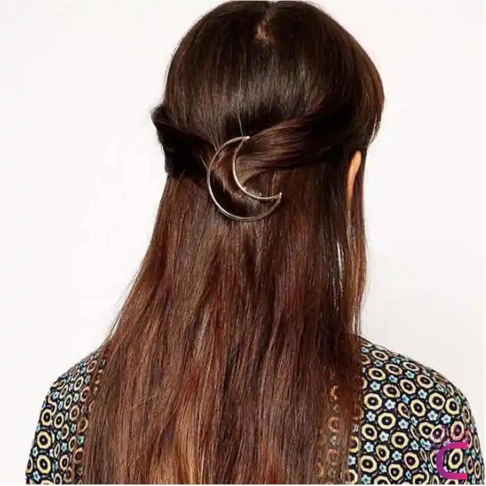 Ay Tasarım Gold Metal Kıstırmalı Toka 6 cm - Zarif Klipsli Yan Saç Tokası