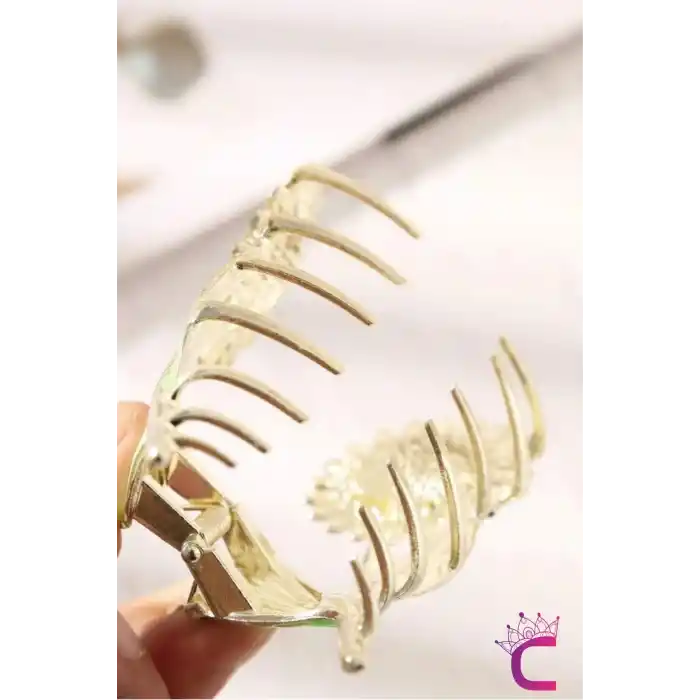 Ayçiçeği Tasarım Büyük Boy Gold Metal Kadın Mandal Toka 11.5cm - Zarif Hediyelik Aksesuar Saç Tokası