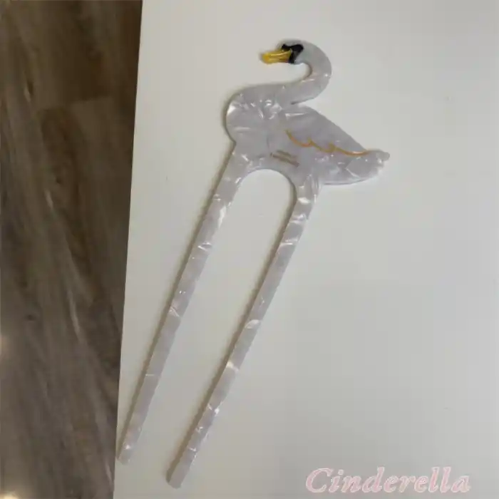 Bahar Kuğu France-Handmade Lüks Kemik Topuz Tokası - Çubuk Saç Topuz Tokası