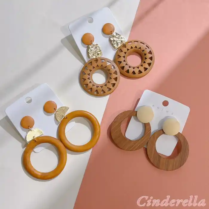 Bohem Tarz Modern Kadın Ahşap Küpe