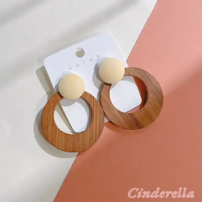 Bohem Tarz Modern Kadın Ahşap Küpe