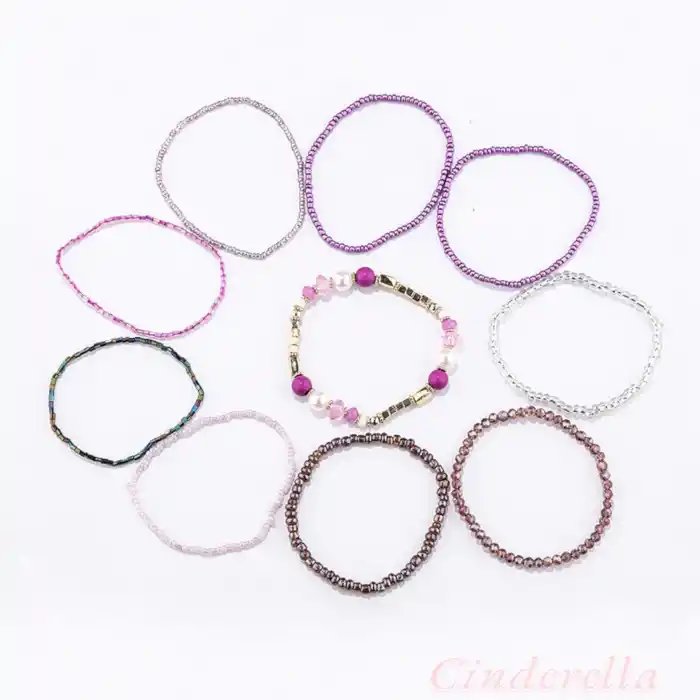 Bohemien Style Handmade Bileklik Seti 10 Parça - Trend Moda Bohem Bileklik Model-3