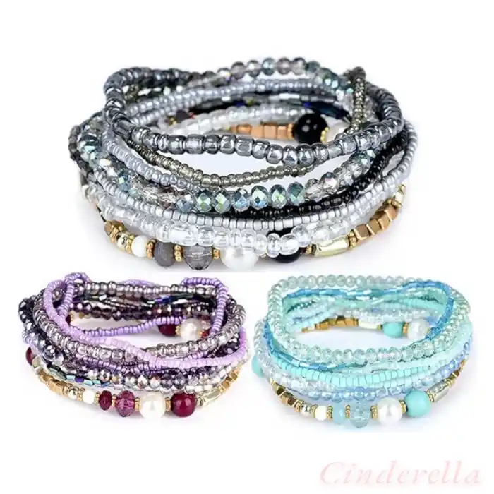 Bohemien Style Handmade Bileklik Seti 10 Parça - Yeni Trend Bohem Bileklik Model-1