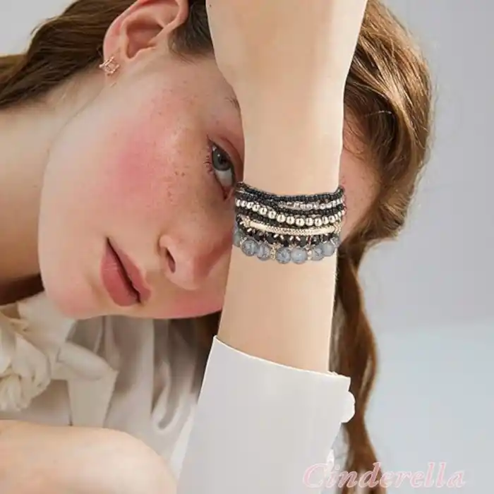 Bohemien Style Handmade Bileklik Seti 10 Parça - Yeni Trend Bohem Bileklik Model-1