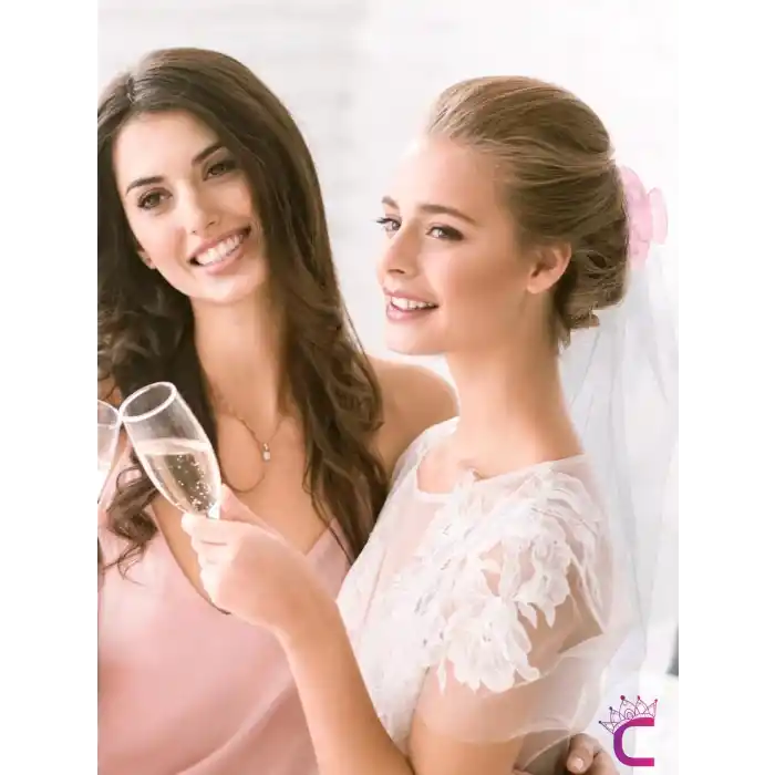 Bride Yazılı Taşlı Asetat Kemik Kadın Pembe Mandal Toka 10cm - Hediyelik Gelin Düğün Nişan Aksesuar