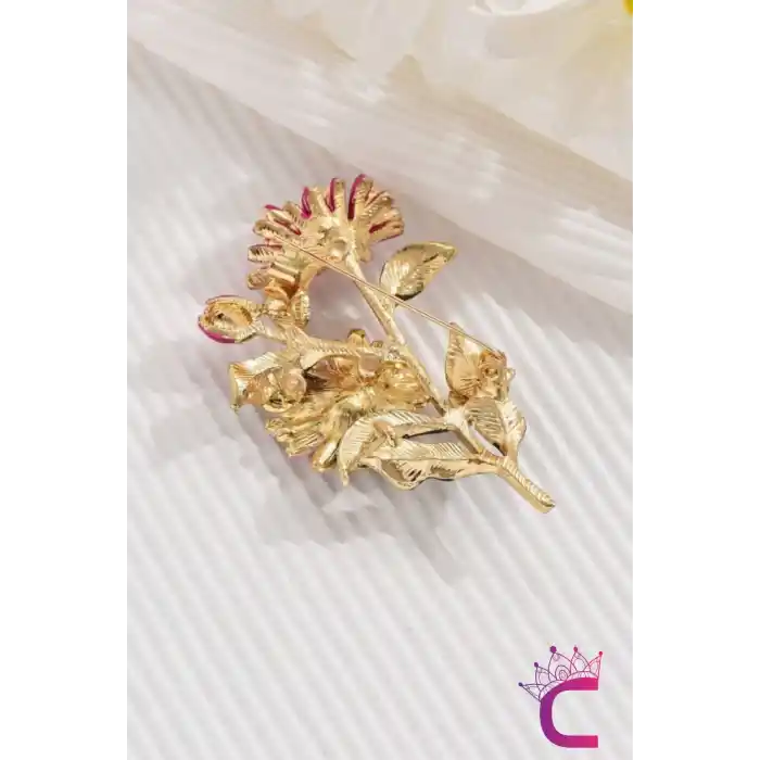 Dekoratif Kore Tarzı Çiçekli Kadın Broş Arkadaşa İş Hediyesi Hediyelik Elbise Ceket Yaka İğnesi Broş