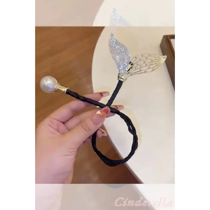 Denizkızı Balık Kuyruğu İncili Taşlı Kolay Topuz Tokası - Parti Balo Şekil Alabilen Kadın Saç Tokası