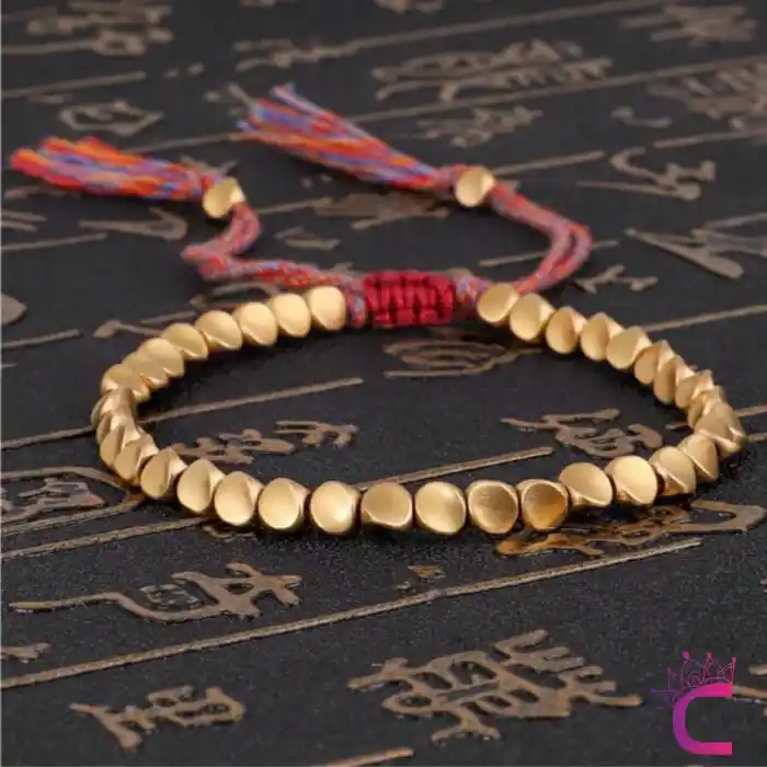 El Yapımı Örgülü Vintage Erkek Bakır Boncuk Bileklik - Ayarlanabilir İpli Halatlı Şans Bilekliği