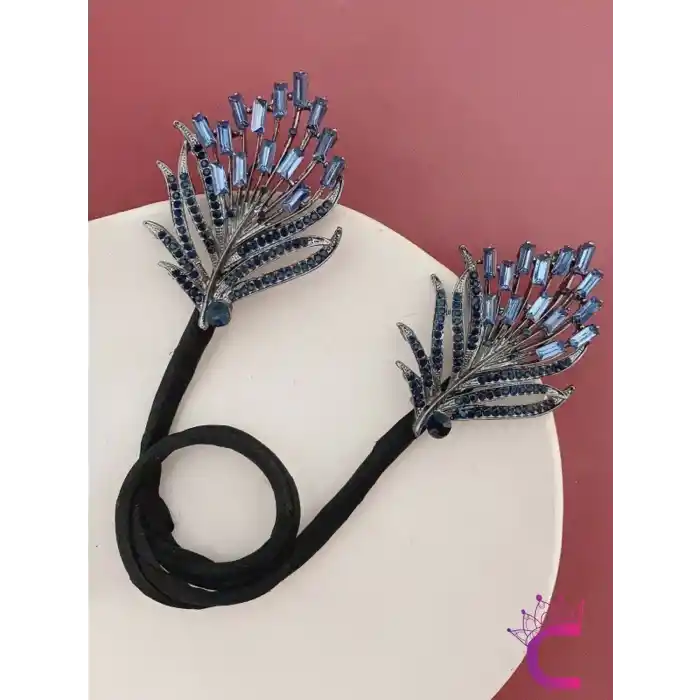 Elegance Kristal Taşlı Kadın Kolay Toplanabilir Telli Topuz Tokası - Düğün Nişan Saç Aksesuarı