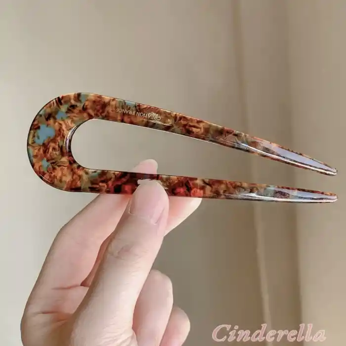 France Handmade Topuz Tokası 13cm - Lüks Kemik Saç Topuz Çubuğu - Yeni Sezon Çubuk Toka (Model-2)