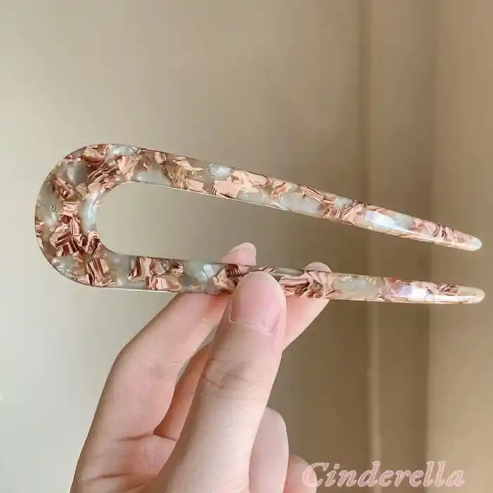 France Handmade Topuz Tokası 13cm - Lüks Kemik Saç Topuz Çubuğu - Yeni Sezon Çubuk Toka (Model-4)