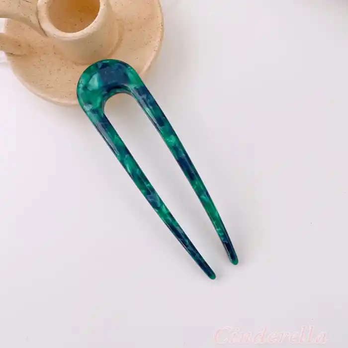 France Style Lüks Asetat Kemik Topuz Tokası Model-2 - Yeni Sezon Çubuk Saç Çubuğu Tokası