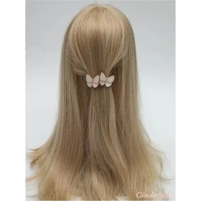 Fransız Sedef Kelebek Tasarım Kristal Taşlı Otomatik Klipsli Toka - Kadın Trend Saç Topuz Tokası