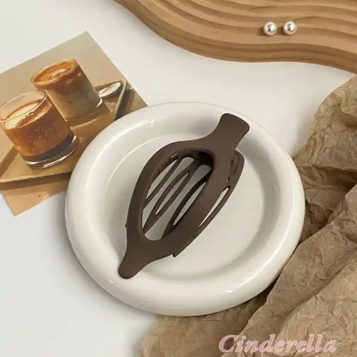 Fransız Stil Balık Sırtı Kadın Saç Topuz Tokası Kahve - Güçlü Tutan Kavisli Klips Pens Toka