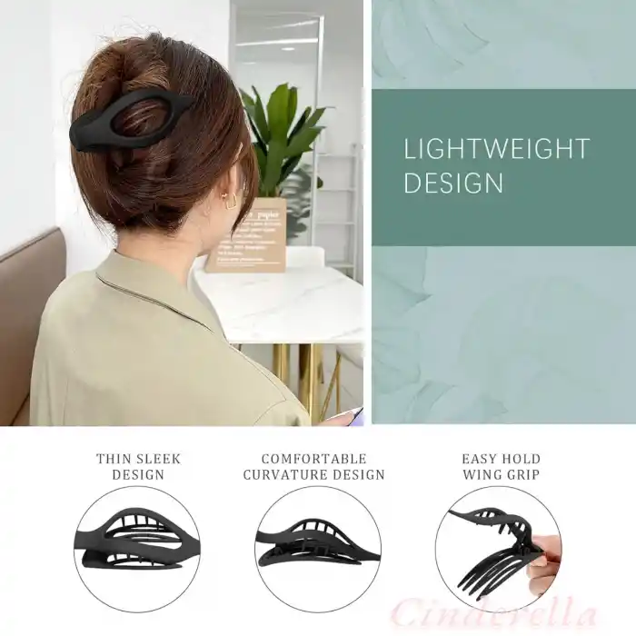 Fransız Stil Balık Sırtı Kadın Saç Topuz Tokası Krem - Güçlü Tutan Kavisli Klips Pens Toka